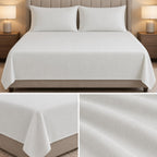 Premium Soft Ribbed Plain Bedsheet Set – King Size 3 Pcs