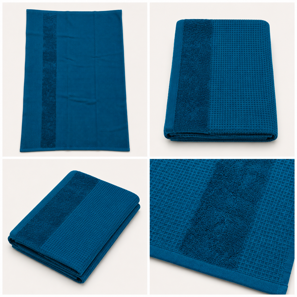 Luxe Pocket Waffle Terry Cotton Bath Towel – 75 × 150 CM | Textured Designer Bath Towel