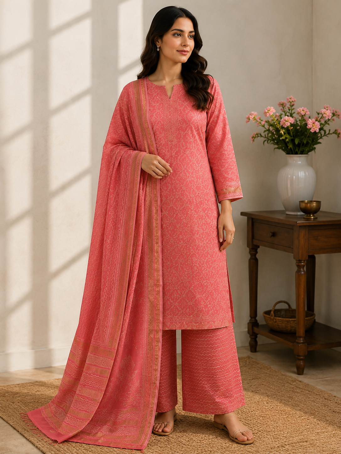 Laila Silk 3-Piece Unstitched Suit 💫