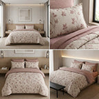 Super Soft 4 Pcs Premium Ribbed Cotton Comforter Set - King Size Product Code :- 55B195RKEH