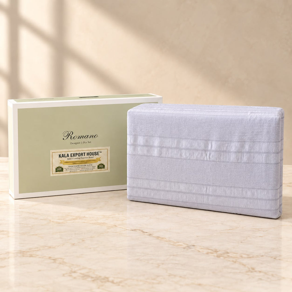 Romano Luxe Plain Bedsheet Gift Set – 3 Pcs Premium Bedding Set
