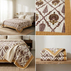 Heritage Mahal Motif Quilted King Size Bedcover