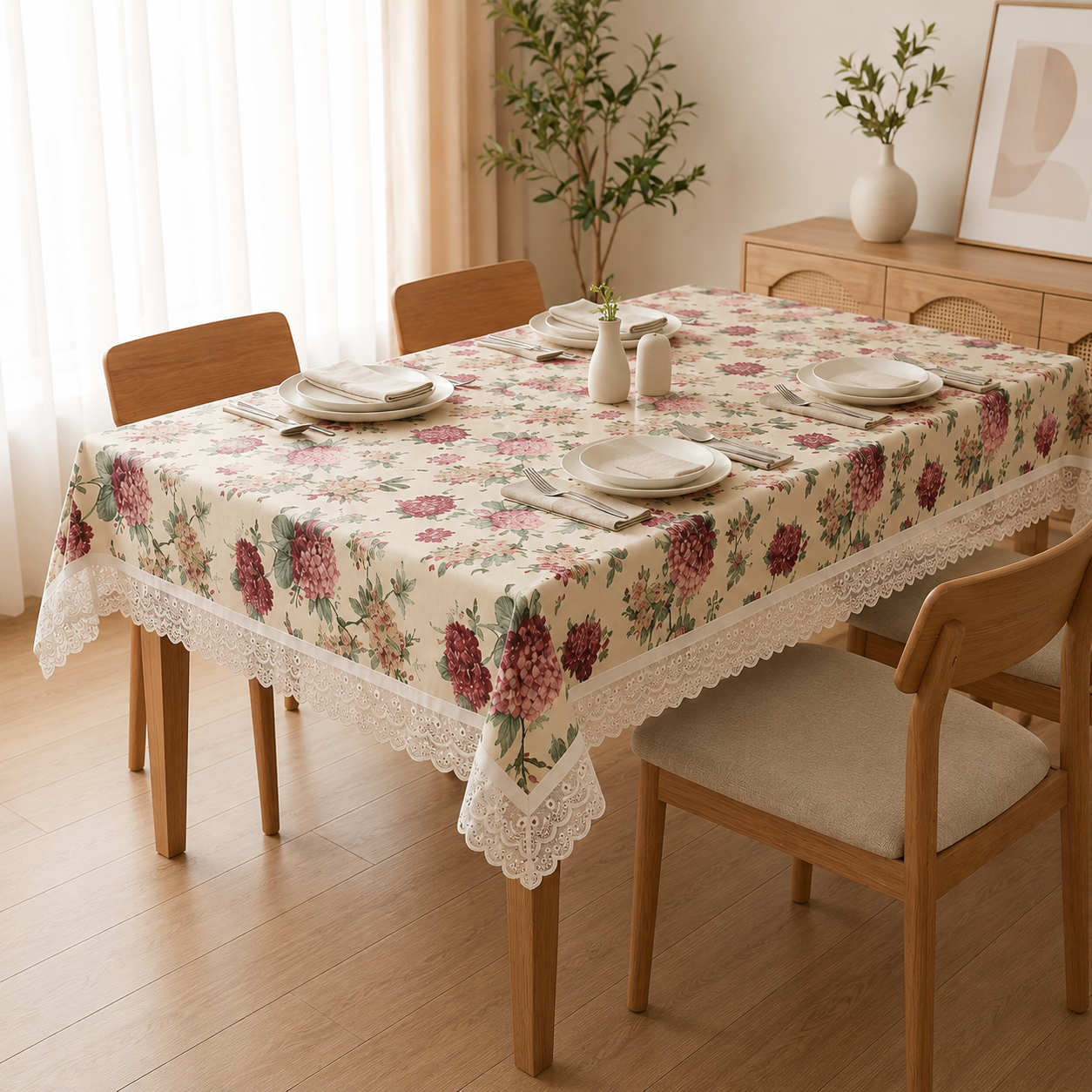 Lace Dining Table Cover – 4 Seater Product Code:- 55B58RKEH