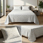 English Garden Floral 100% Pure Cotton Bedsheet Set – King Size 108 × 108 Inches