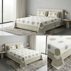 Heritage Block Print Cotton Bedsheet Set – King Size 3 Pcs