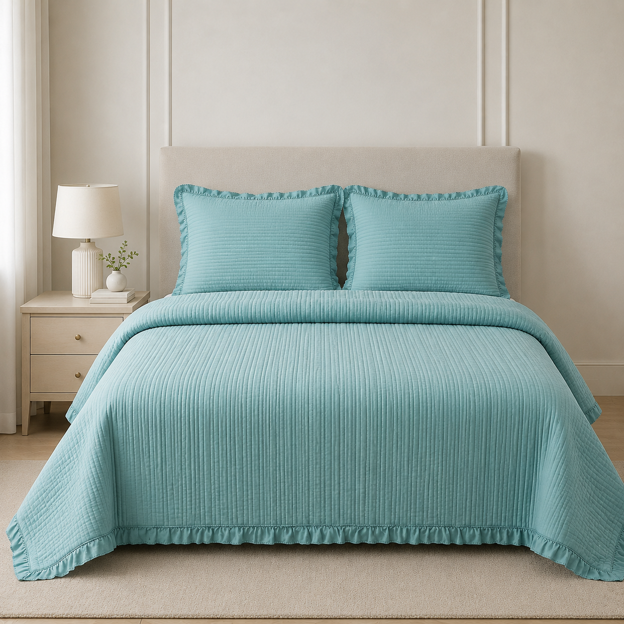 Luxury Quilted Bedcover Set with Pillow Covers Product Code :- 55B225RKEH