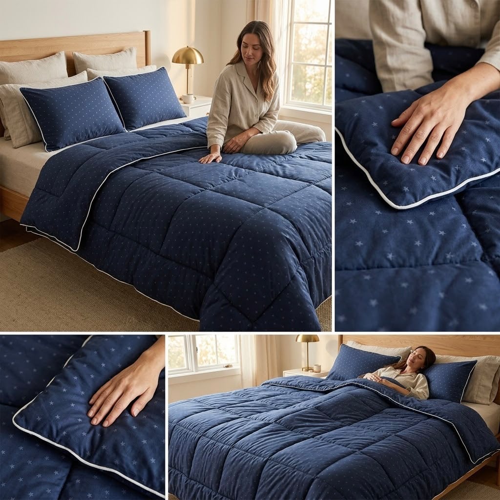 Royal Winter Rajai-Style Heavy Comforter – Navy Blue King Size