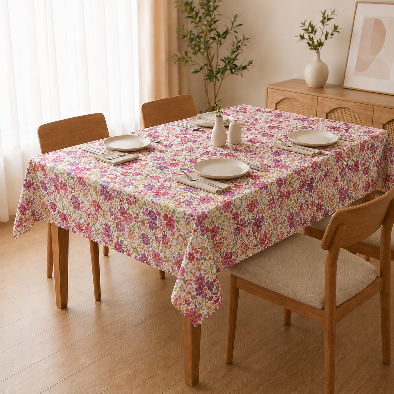 Cotton Dining Table Cover – 6 Seater