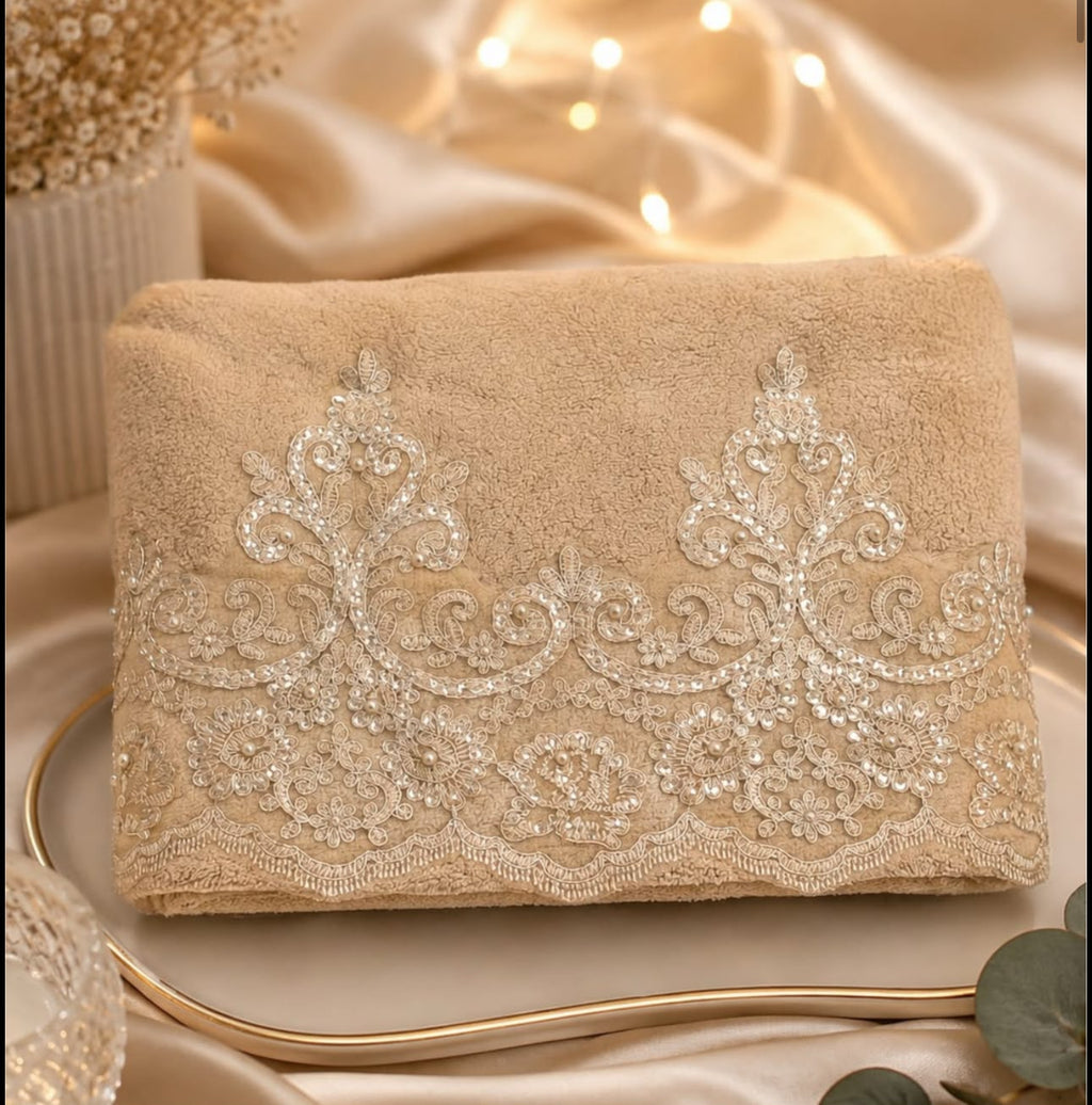 Premium Wedding Towel Set of 4 – Designer Embroidered Bath & Hand Towels | Product Code :- 55B155RKEH