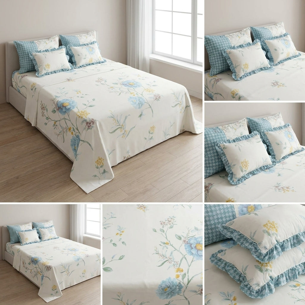 ✨  5 Piece King Size Bedsheet Set – Elegant Luxury Collection ✨