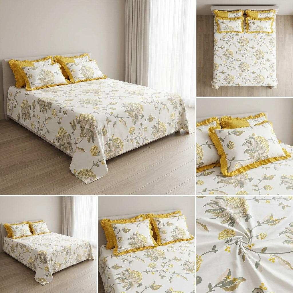✨  5 Piece King Size Bedsheet Set – Elegant Luxury Collection ✨