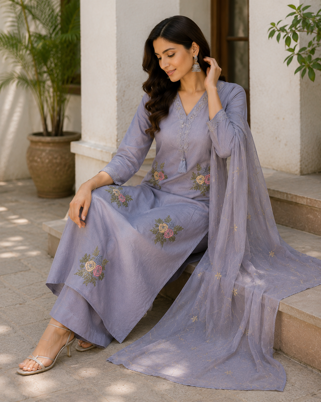 Falak 3-Piece Stitched Suit 🌺
