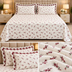 English Floral Lace Bedsheet Set – King Size 3 Pcs | Product Code :- 55B128RKEH