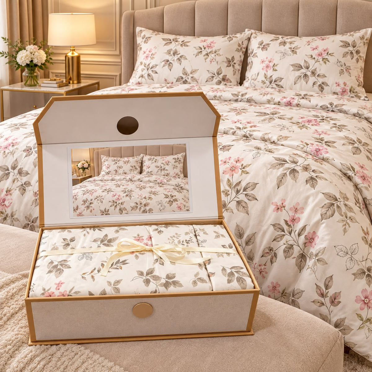 Premium Elia Luxury Bedsheet Gift Box – 3 Piece King Size Bedsheet Set