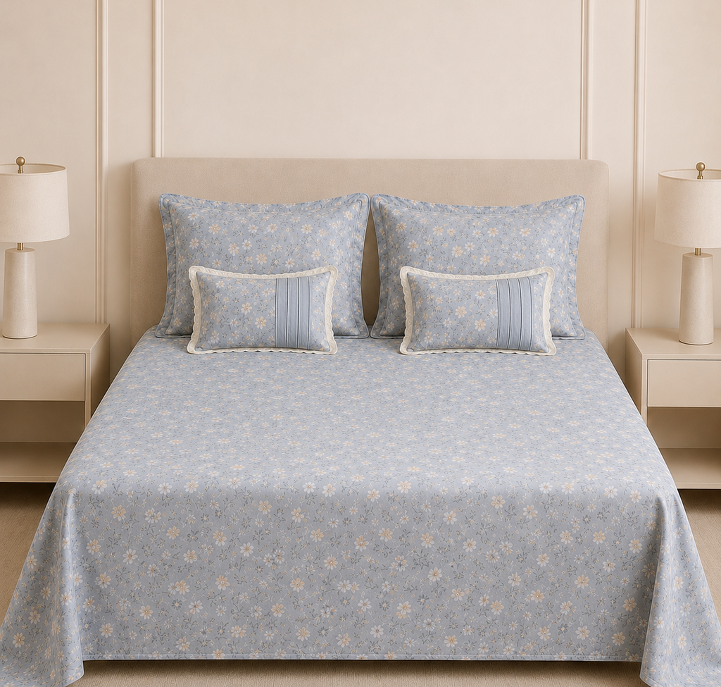 Premium Summer Bedsheet Set – 5 Piece Cotton Collection Product Code :- 55B175RKEH