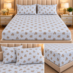 Elegance 100% Cotton King Size Fitted Bedsheet Set – 3 Pcs Product Code :- 55B165RKEH