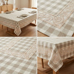 Elegant Checkered Lace Dining Table Cover – 4,6 & 8 Seater (60 x 90 Inch)