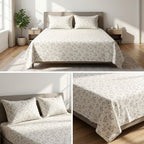 English Garden Floral 100% Pure Cotton Bedsheet Set – King Size 108 × 108 Inches
