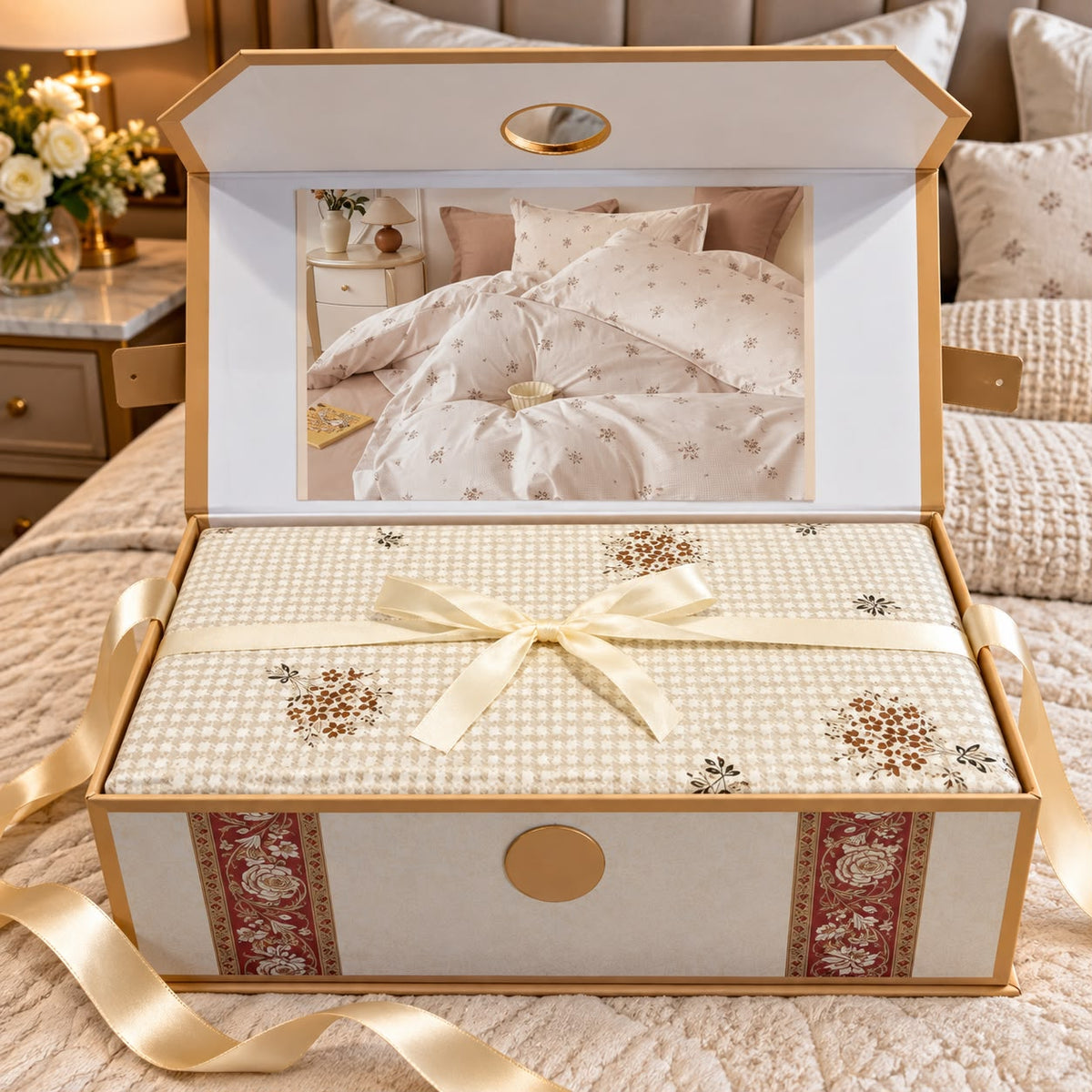 Premium Elia Luxury Bedsheet Gift Box – 3 Piece King Size Bedsheet Set
