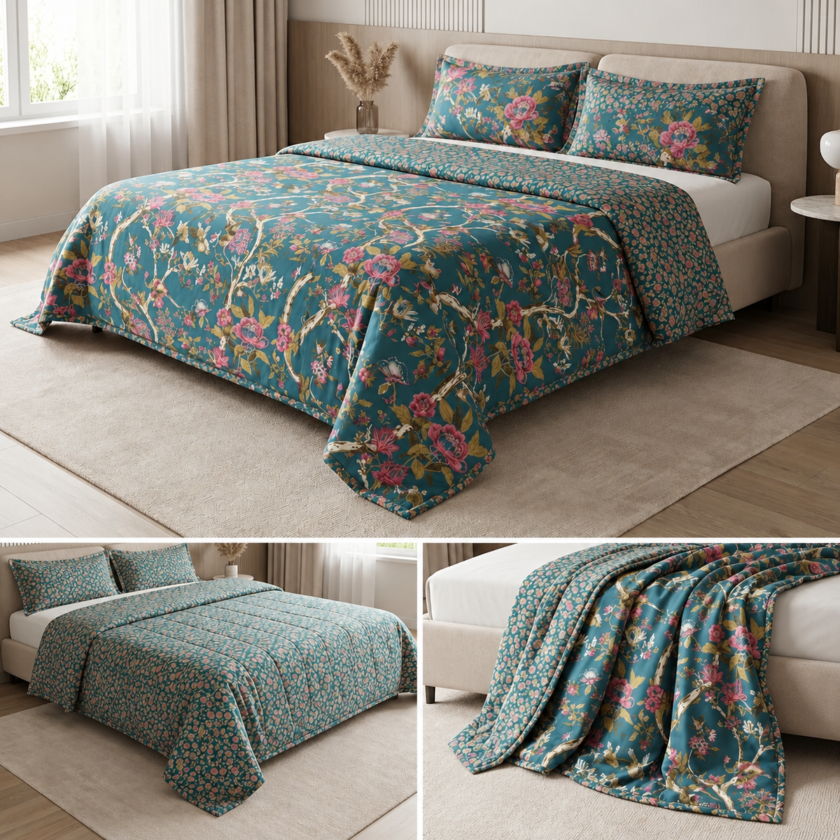 Double Reversible Mulmul Dohar – 350 Thread Count | Premium Summer Comfort Product Code :- 55B172RKEH