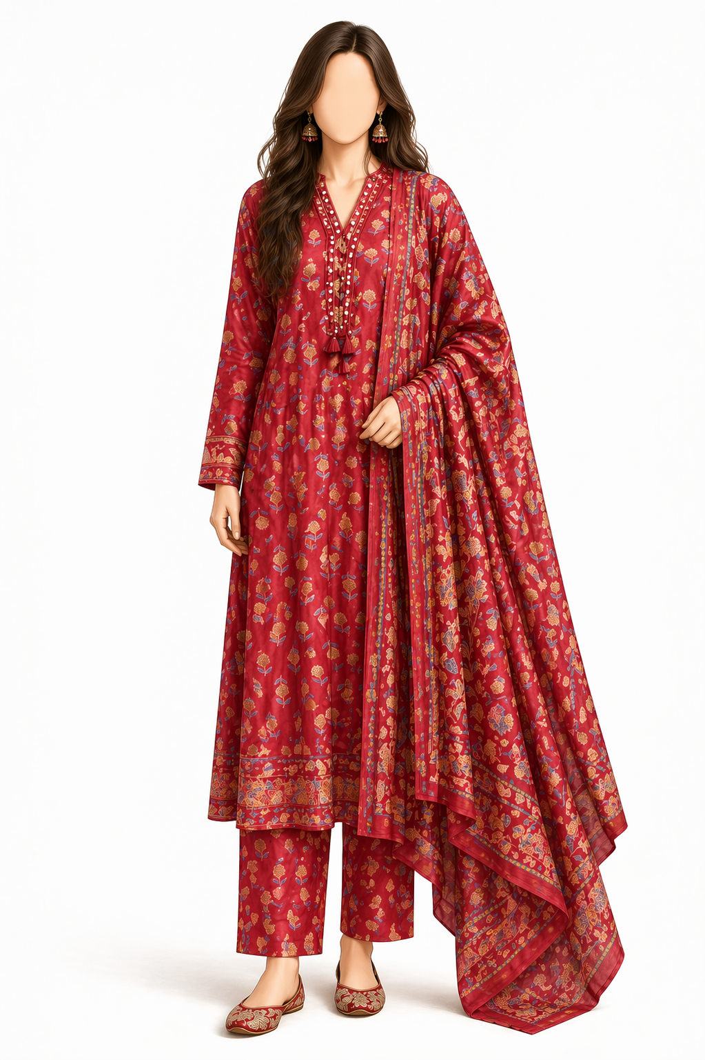 Surkh Rang 3-Piece Stitched Suit 🌹