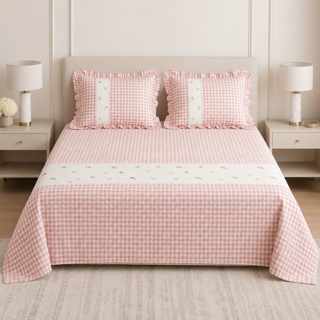 Victorian Non - Quilted Bedcover Size– 108 × 108 Inches ✨