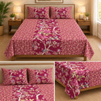 Jumbo Calcutta Phulkari Designs King Size Bedsheet Set (120 x 120 Inches) Product Code :- 55B145RKEH