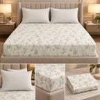 Wildflower Whisper 100% Pure Cotton Fitted Bedsheet Set