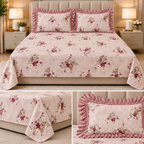 Vintage Bloom Premium Winter Bedsheet Set – 3 Pcs set Product Code :- 55B225RKEH