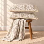 Vintage English Garden Floral Bedsheet Set with Elegant Lace Pillow Covers – 3 Pcs