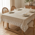 Elegant Floral Embroidered Dining Table Cover – 4,6 & 8 Seater Product Code :- 55B115RKEH, 55B175RKEH, 55B215RKEH