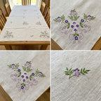 Crown & Loom Embroidered Dining Table Cover – 6 Seater (60 x 90 Inch)
