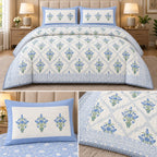 Aaranya Luxe Mulmul 4-Piece Comforter Set – 450 TC Pure Cotton with Organic Cotton Filling