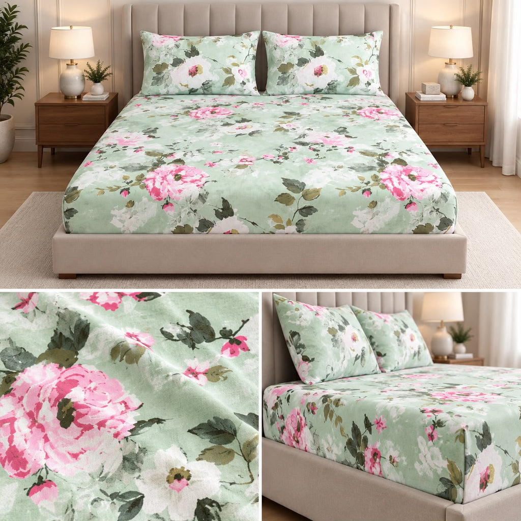 English Prints Fitted Bedsheets Pure Cotton h Product Code :- 55B93RKEH