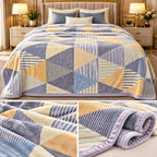 Nordic Geo Plush Winter Blanket – Double Bed