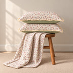 Vintage English Garden Floral Bedsheet Set with Elegant Lace Pillow Covers – 3 Pcs