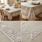 Elegant Floral Embroidered Dining Table Cover – 4,6 & 8 Seater