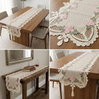 Premium Floral Lace Turkish Table Runner (70 x 16 Inches)