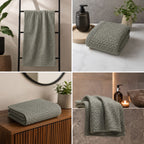 Luxe Beehive Bamboo Waffle Hand Towel – 40 × 60 CM