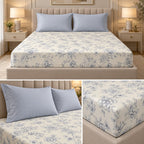 Wildflower Whisper 100% Pure Cotton Fitted Bedsheet Set