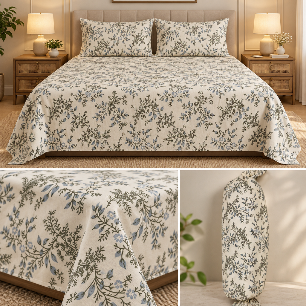 Botanical Candy Pack Flat Bedsheet Set – King Size Product Code :- 55B65RKEH
