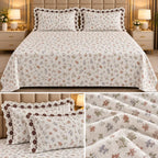 English Floral Lace Bedsheet Set – King Size 3 Pcs | Product Code :- 55B128RKEH