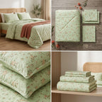 Aroma Meadow Luxe 4 Pcs King Size Comforter Set – Floral Reversible Bedding Set