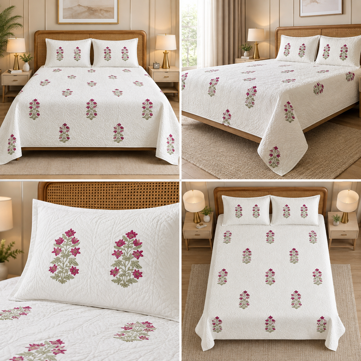 Motif Muslin Quilted Bedcover – King Size Luxury Product Code :- 55B365RKEH