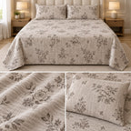 Premium English Garden Floral Winter Bedsheet Set – King Size 3 Pcs | Elegant Cotton Feel Designer Bedsheet