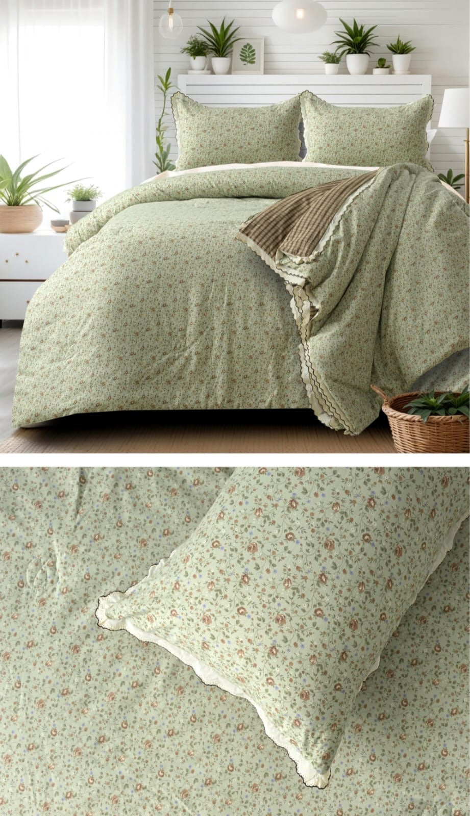 Victorian Lace Comforter Set – 4 Pcs (King Size)