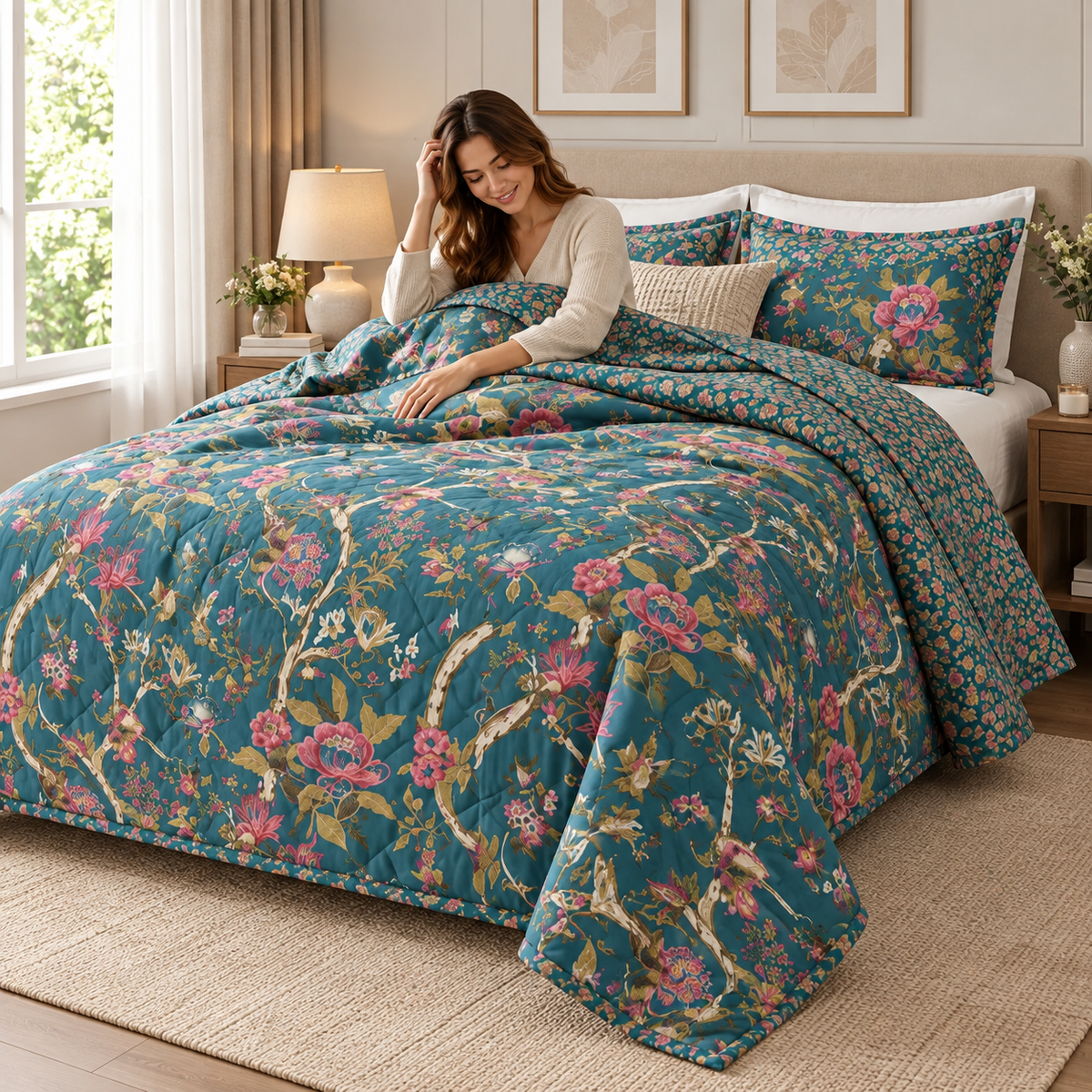 Double Reversible Mulmul Dohar – 350 Thread Count | Premium Summer Comfort Product Code :- 55B172RKEH