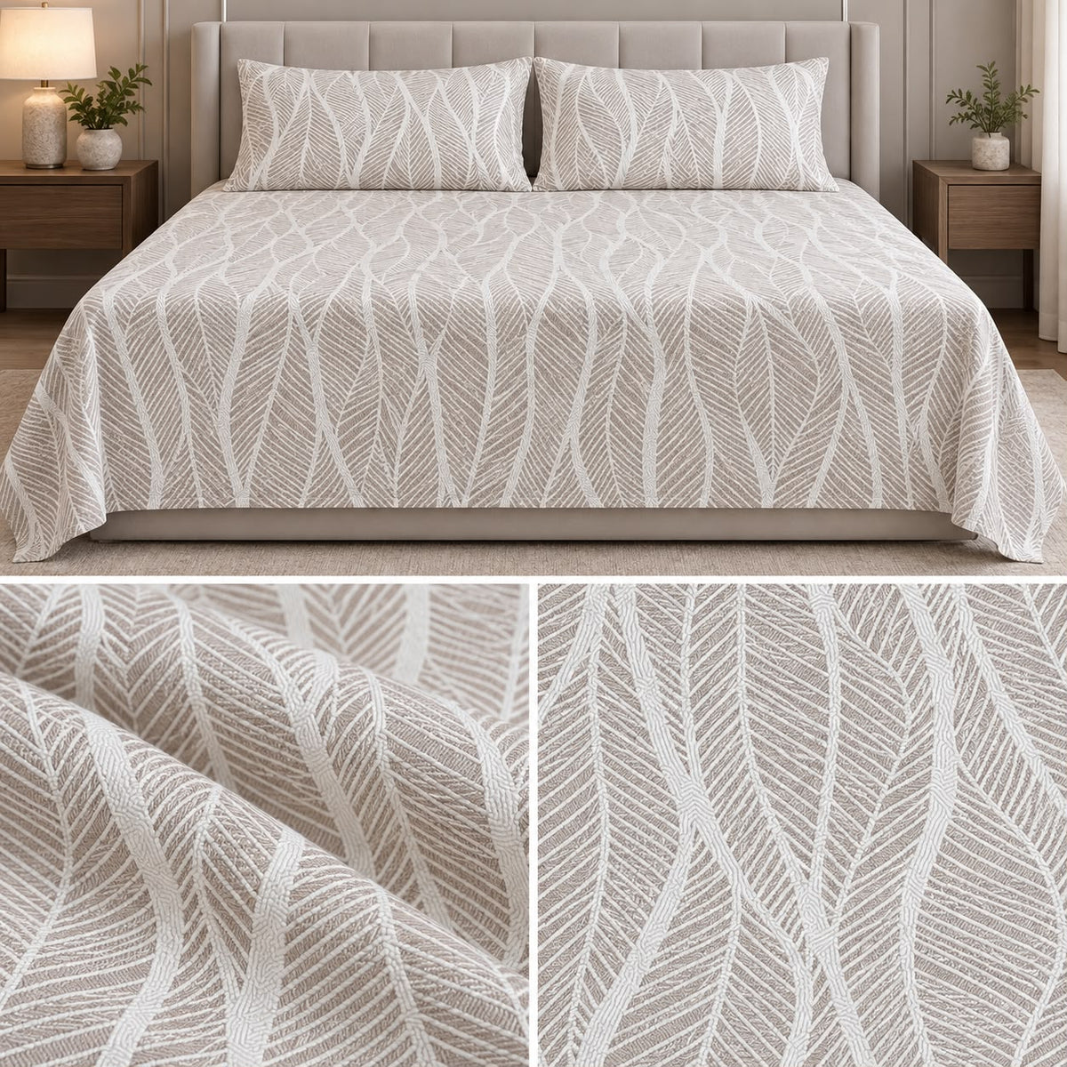 Signature Elegance Luxury Designer Printed Bedsheet Set – Super Jumbo King Size 122 x 122 Inch