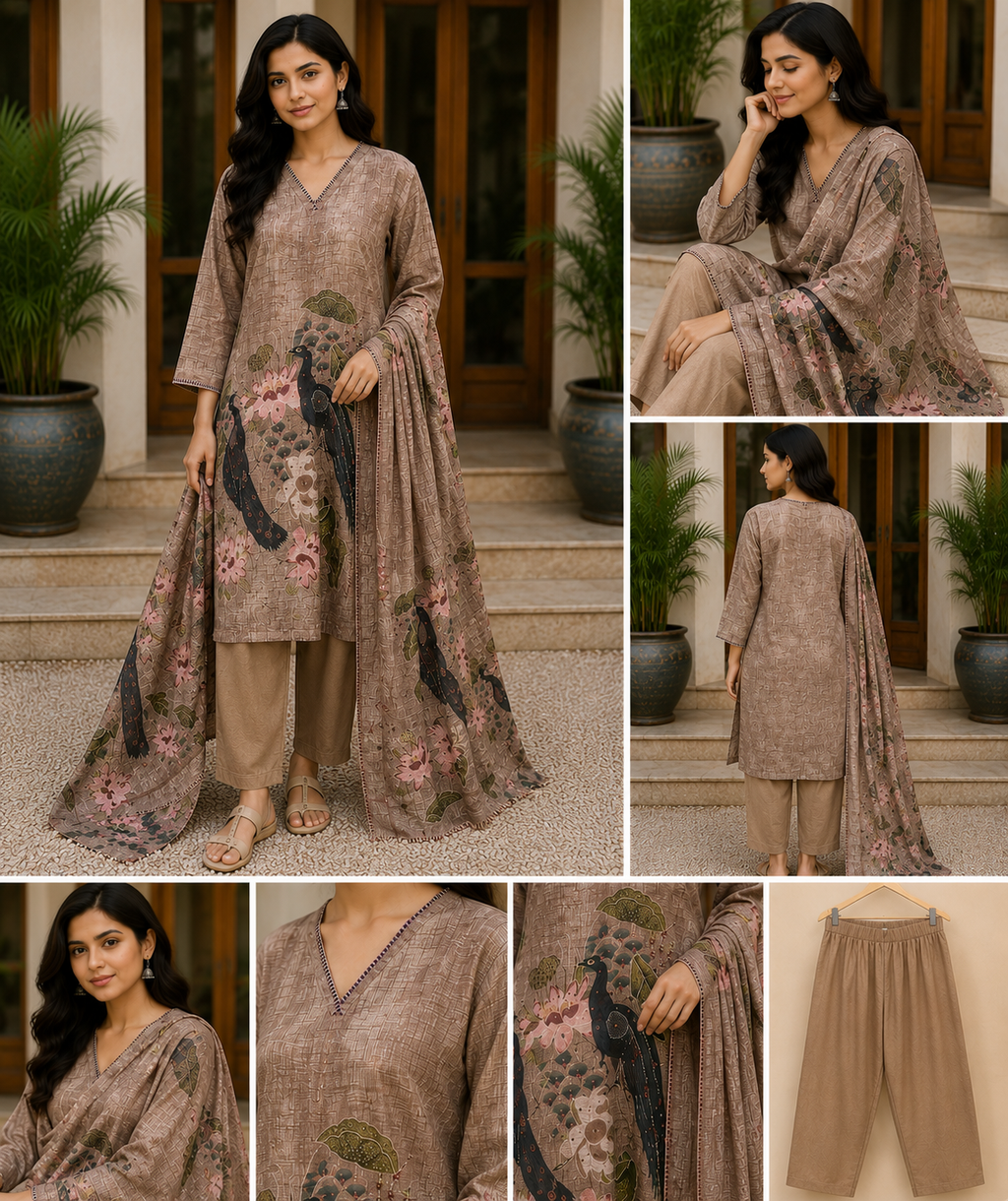 Mahira 3-Piece Stitched Suit 👗