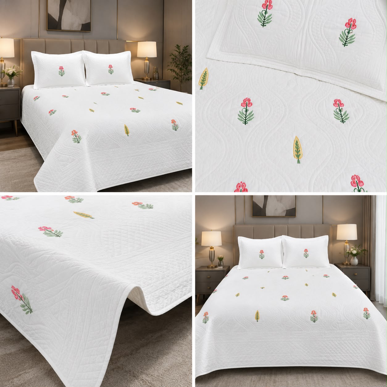Motif Muslin Quilted Bedcover – King Size Luxury Product Code :- 55B365RKEH